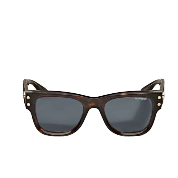 Lunettes de soleil carrées à monture en acétate couleur havane