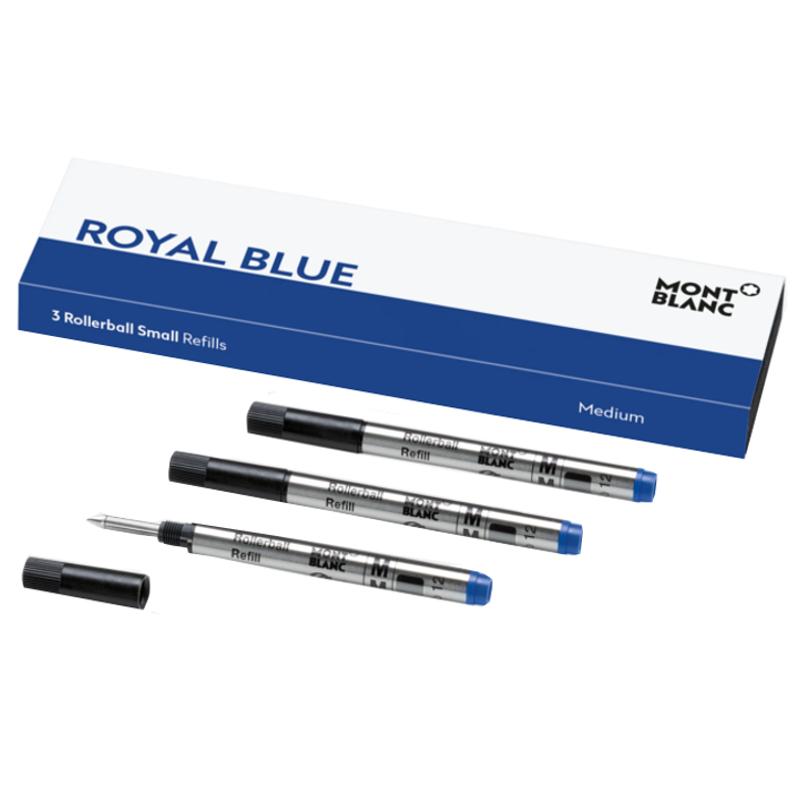 3 Refills for Rollerball Small Model (M), Royal Blue