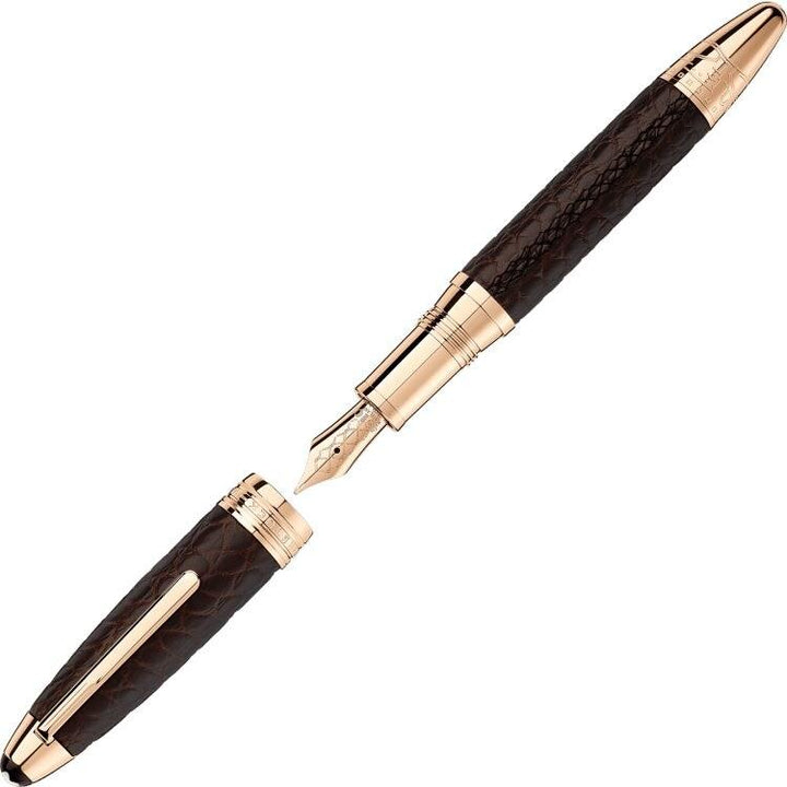 Stylo plume Great Masters Exotic Leather en cuir d'alligator marron - Boutique-Officielle-Montblanc-Cannes
