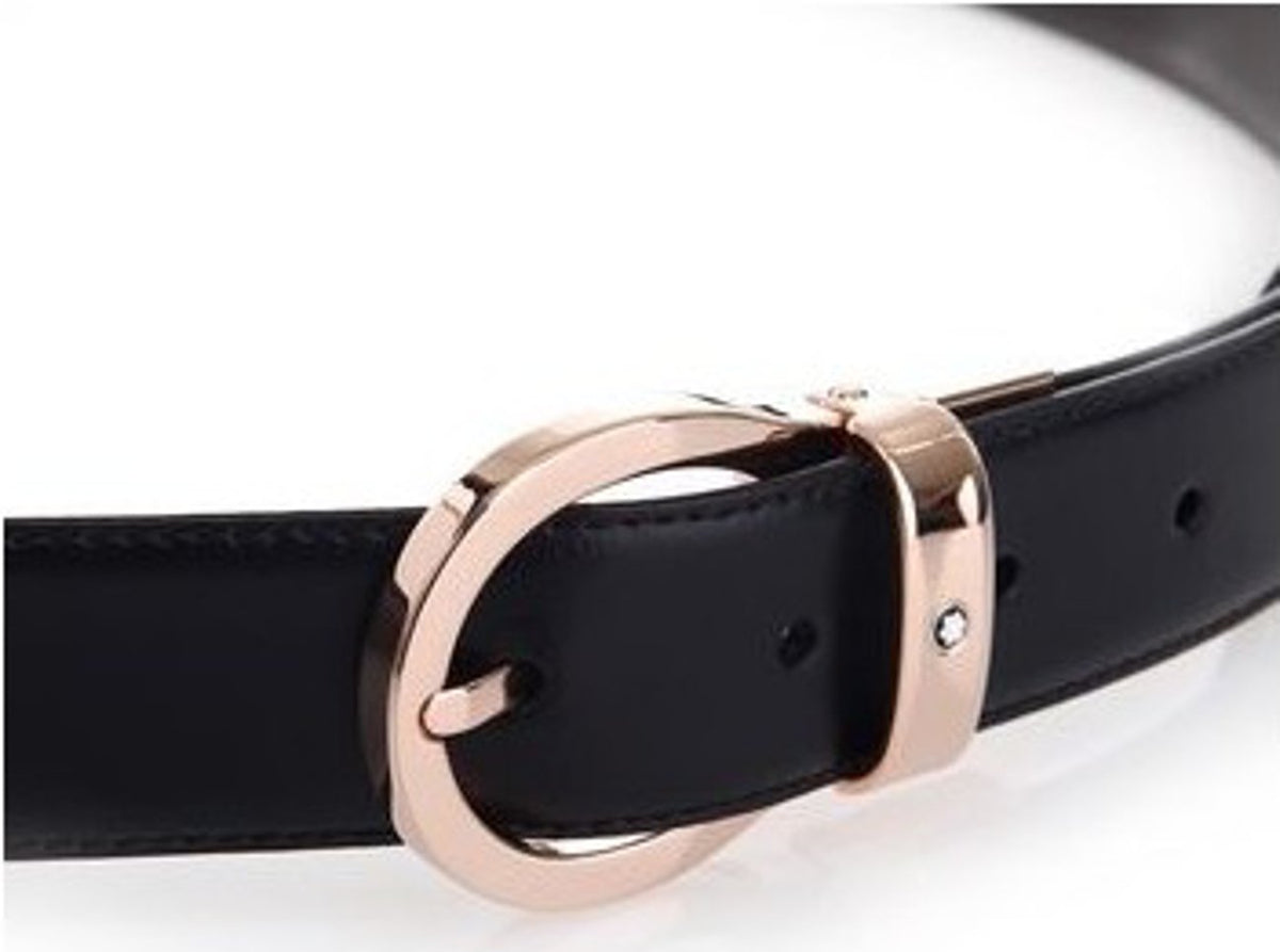 Montblanc Classic Gold-Coated Black/ Brown Belt 120 x 3 cm