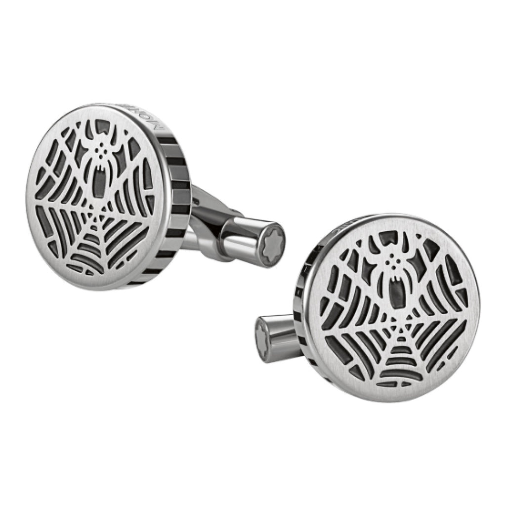 【Montblanc】カフスリンクス Cufflinks, round in stainless steel with exploding star