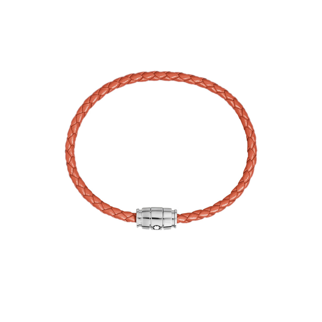 Bracelet Montblanc Meisterstück en acier 3 anneaux en cuir cayenne
