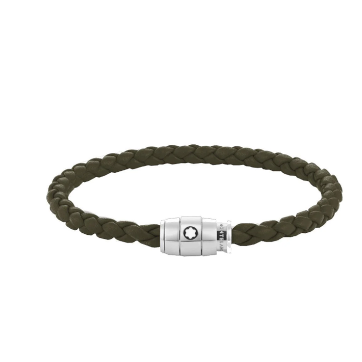 Bracelet large Montblanc cuir souple kaki