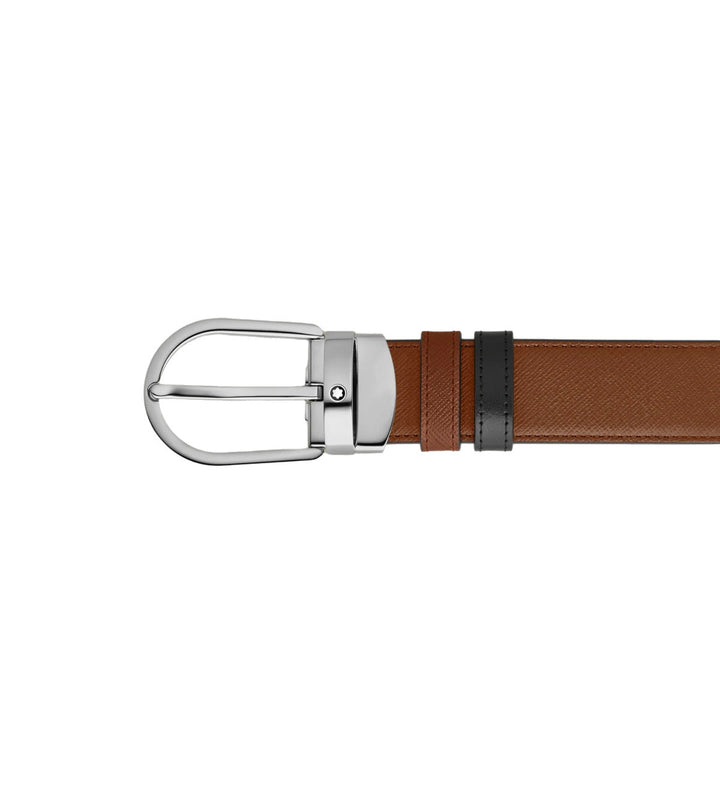 Ceinture Réversible Montblanc 35 mm en Cuir Noir/Marron
