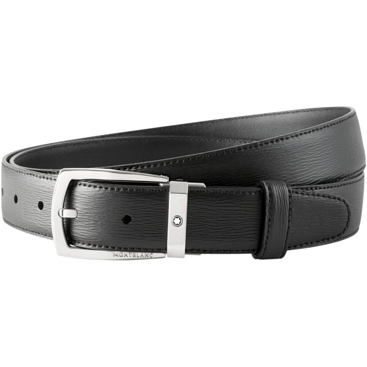 Ceinture affaires noire à couper selon la taille - Boutique-Officielle-Montblanc-Cannes
