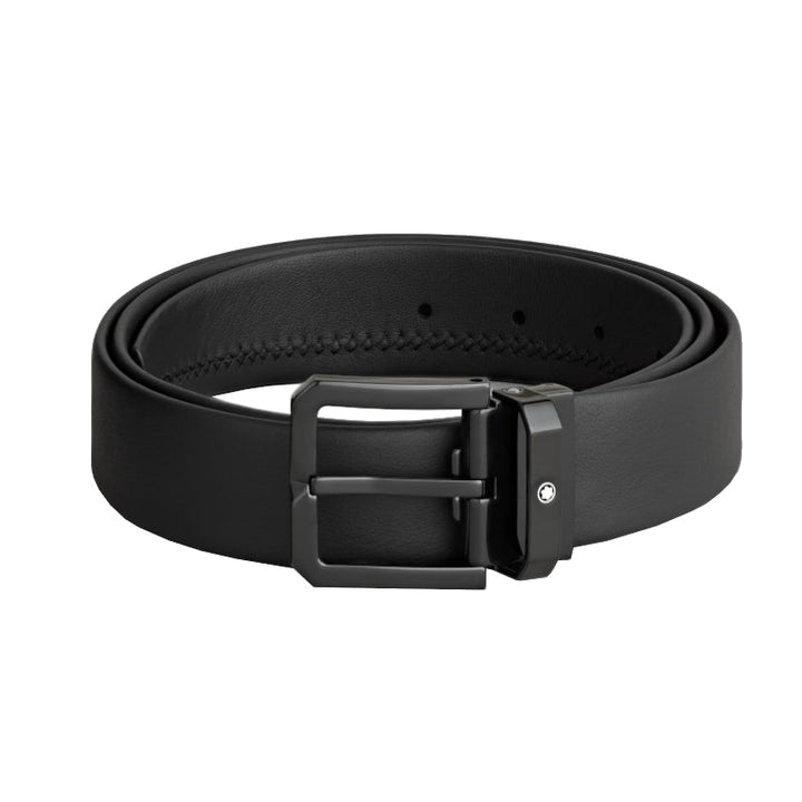 Ceinture en cuir noir de 35 mm