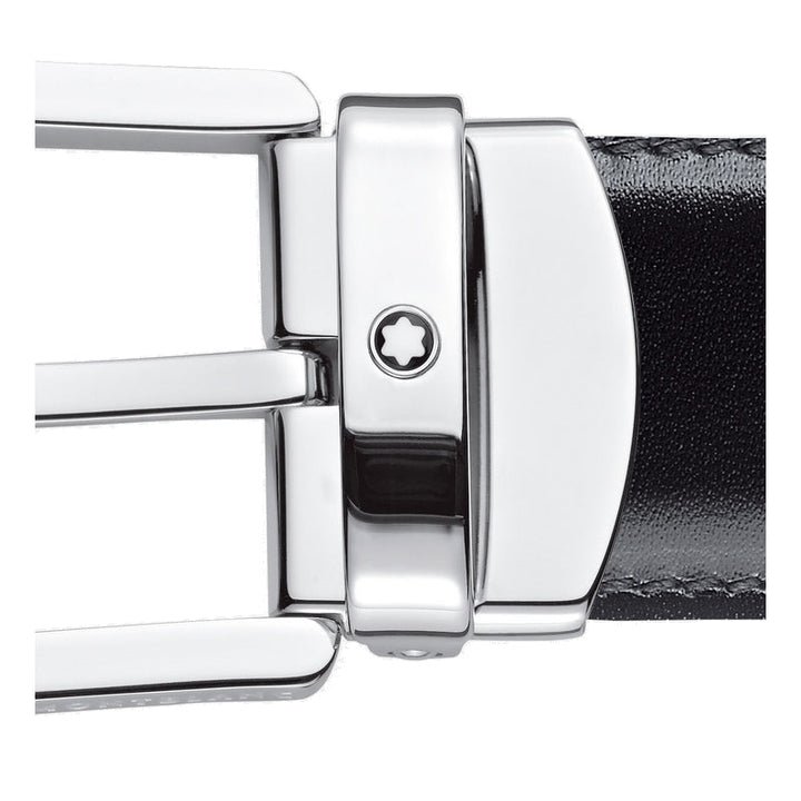 Reversible belt with 30 mm horseshoe in black/brown leather