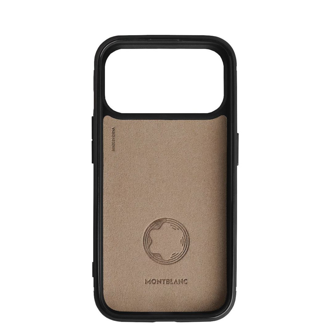 Étui Rigide pour iPhone 18 Pro Max Montblanc avec 2cc en Cuir Extreme Noir