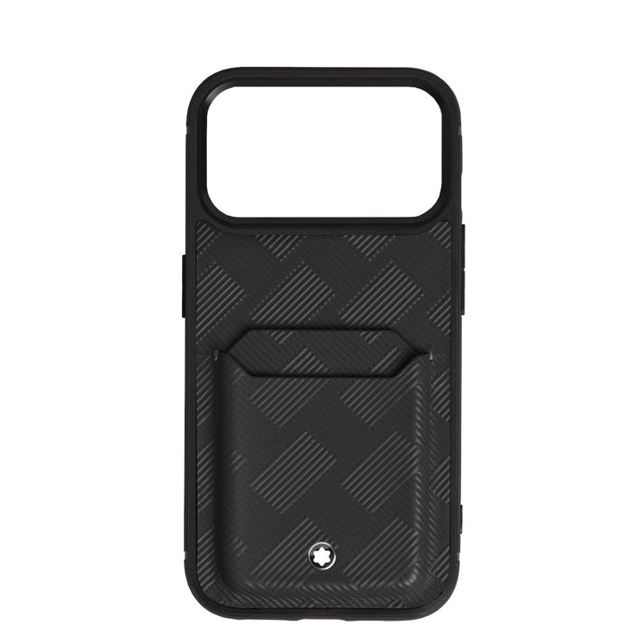 Étui Rigide pour iPhone 18 Pro Montblanc avec 2cc en Cuir Extreme Noir