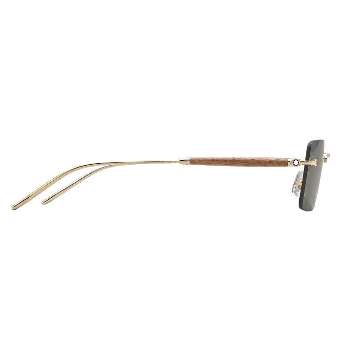 Lunettes de soleil Montblanc carrées à monture métallique dorée
