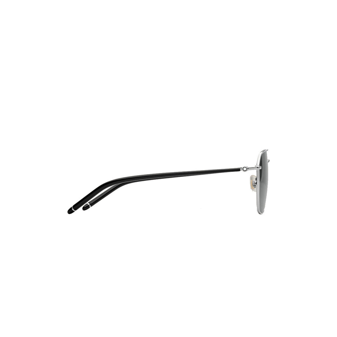 Lunettes de soleil carrées à monture métallique argentée