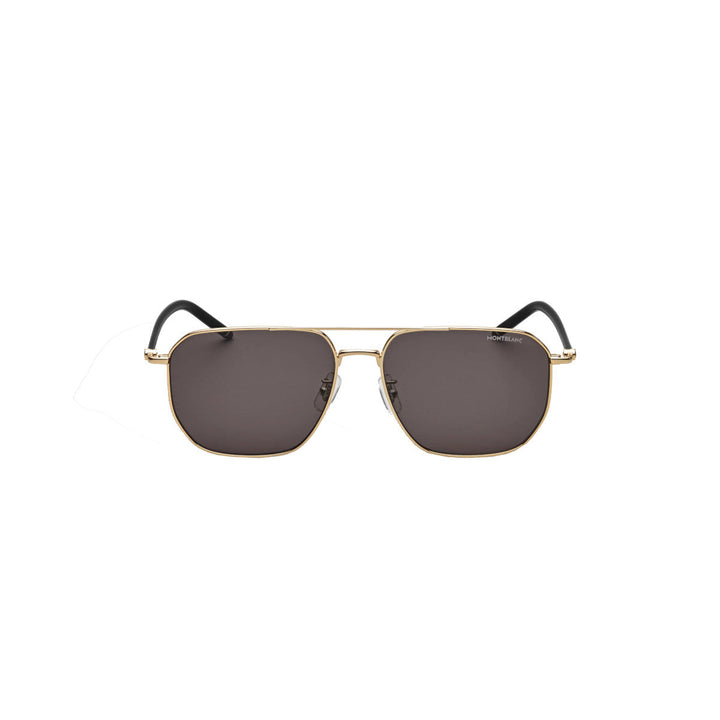Lunettes de soleil carrées à monture métallique dorée