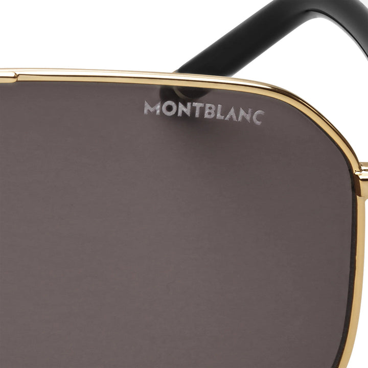 Lunettes de soleil carrées à monture métallique dorée