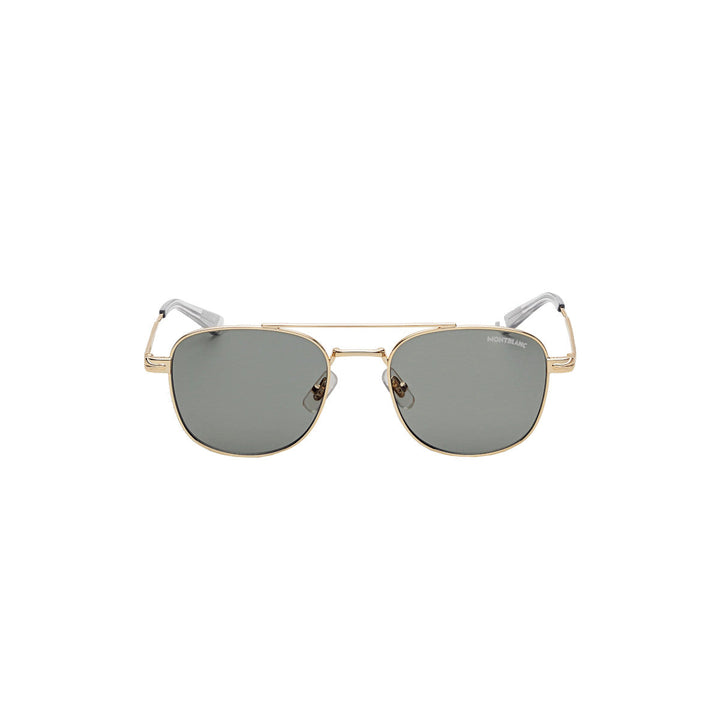 Lunettes de soleil carrées à monture métallique dorée