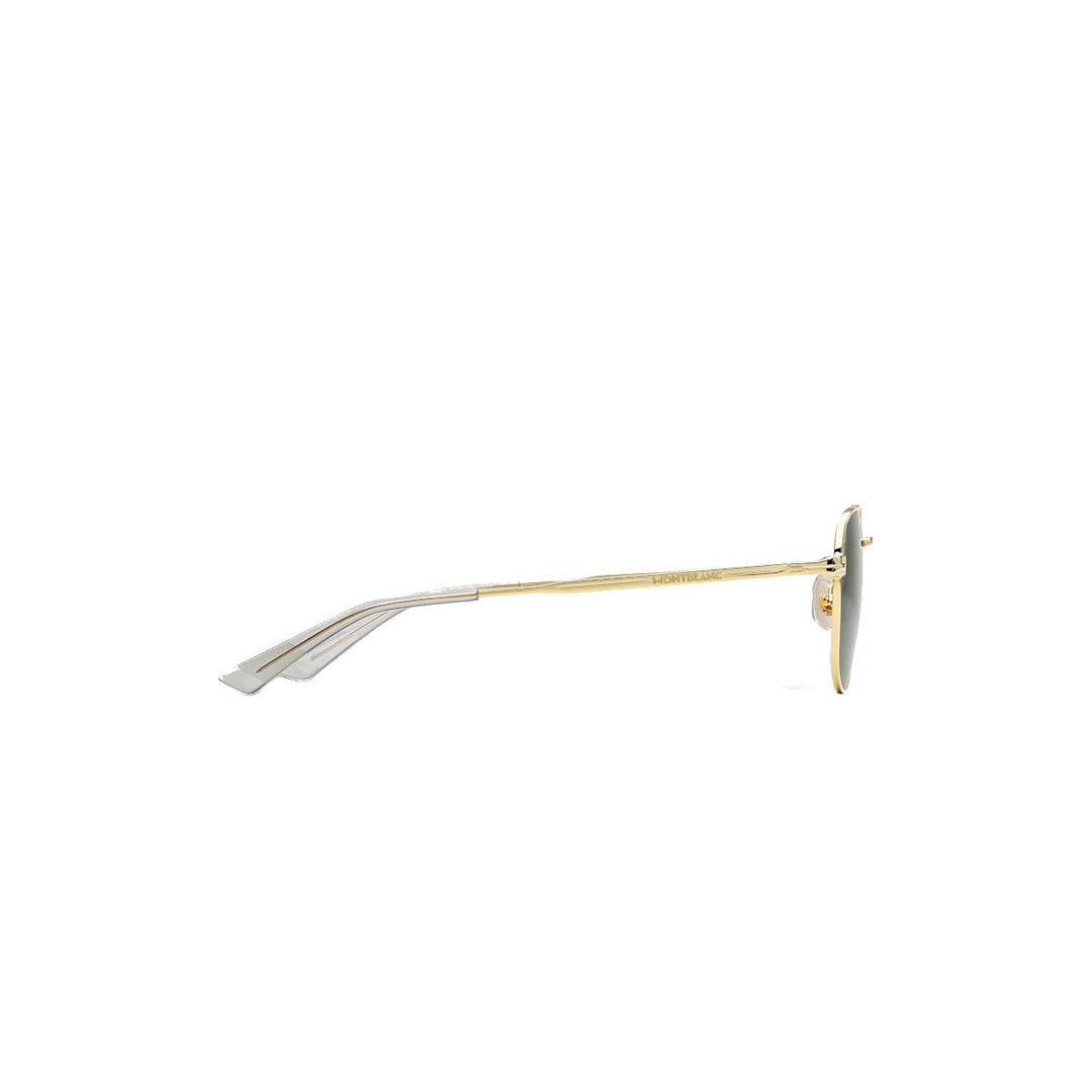 Lunettes de soleil carrées à monture métallique dorée