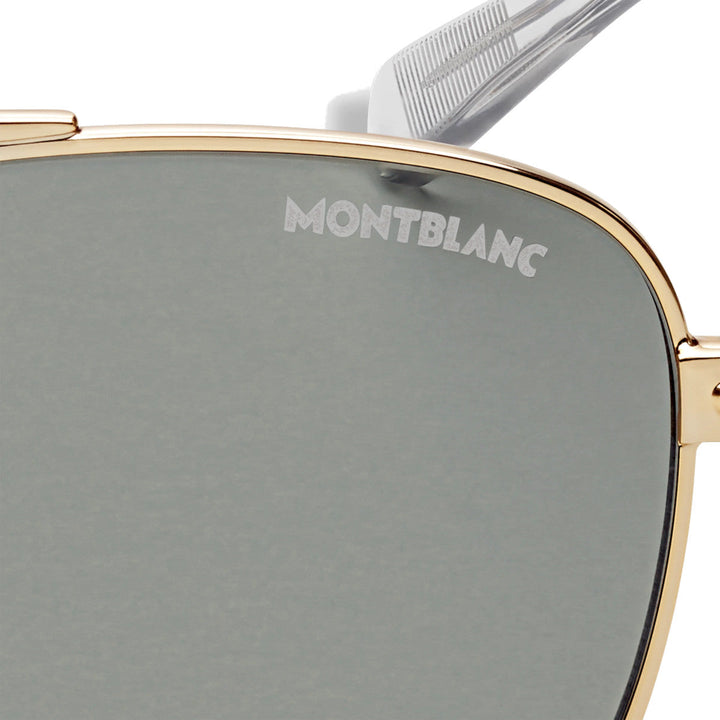 Lunettes de soleil carrées à monture métallique dorée