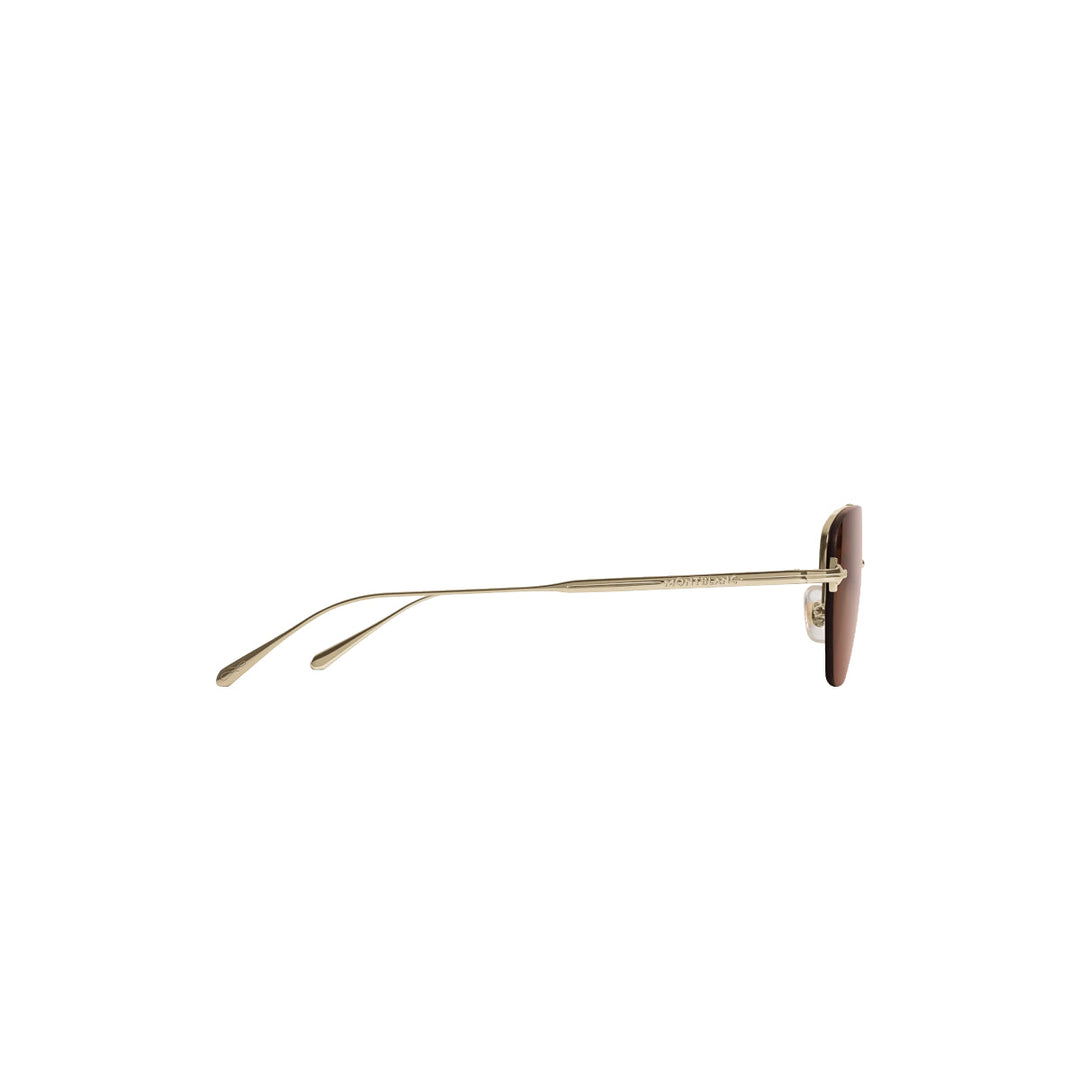 Lunettes de soleil ovales à monture métallique dorée