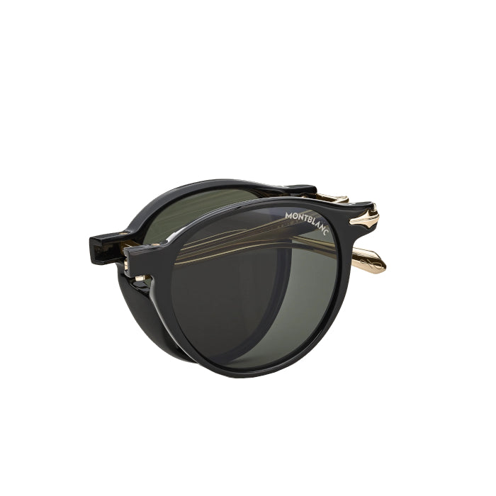 Lunettes de soleil pliables ovales à monture injectée noire