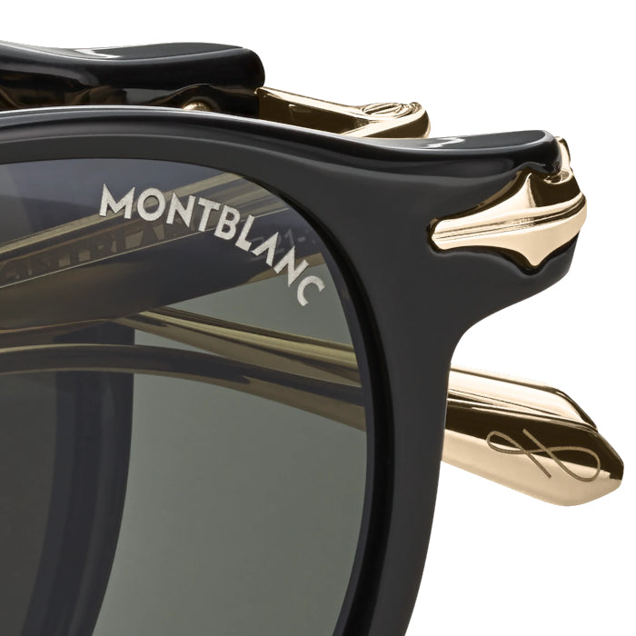 Lunettes de soleil pliables ovales à monture injectée noire