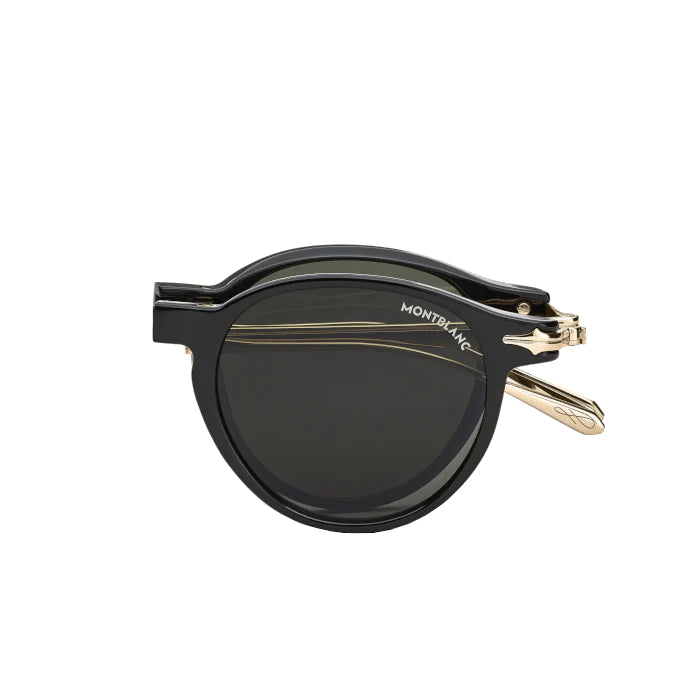 Lunettes de soleil pliables ovales à monture injectée noire