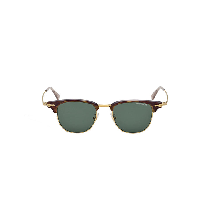 Lunettes de soleil rectangulaires à monture métallique dorée