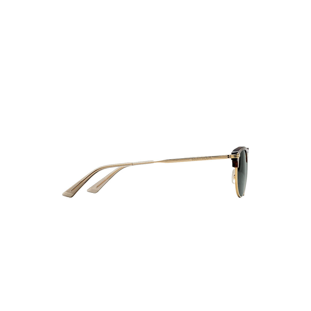 Lunettes de soleil rectangulaires à monture métallique dorée
