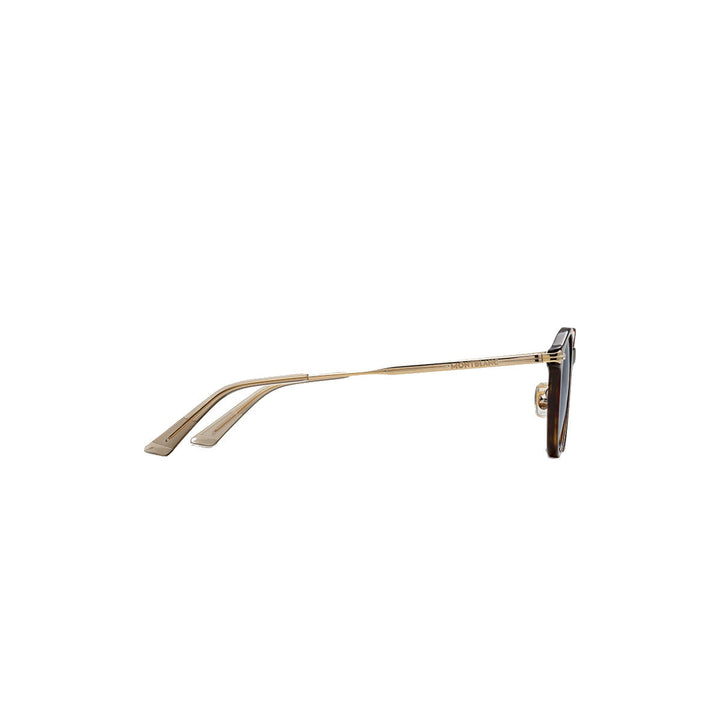 Lunettes de soleil rondes à monture en acétate couleur havane
