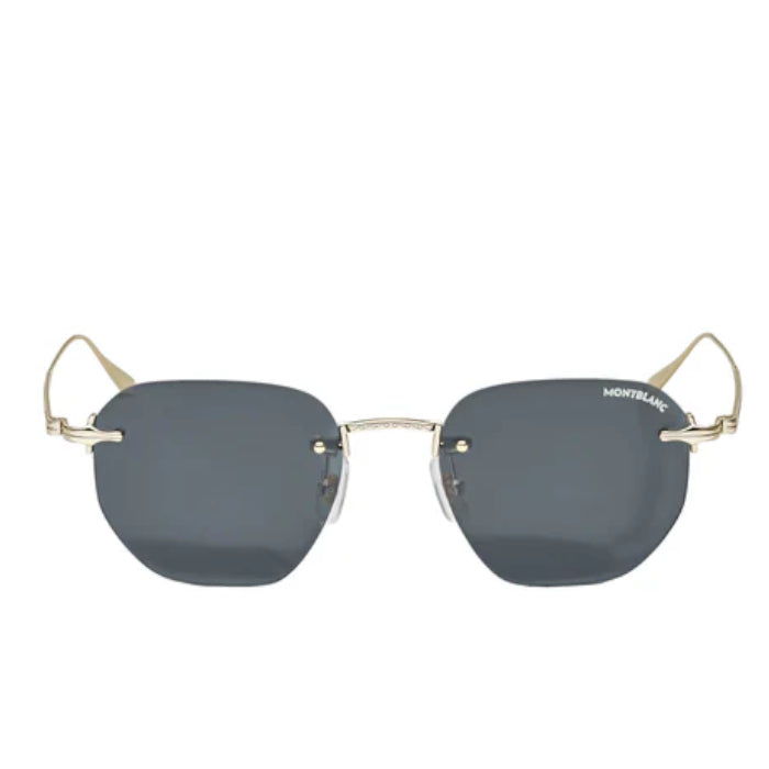 Lunettes de soleil rondes à monture métallique dorée
