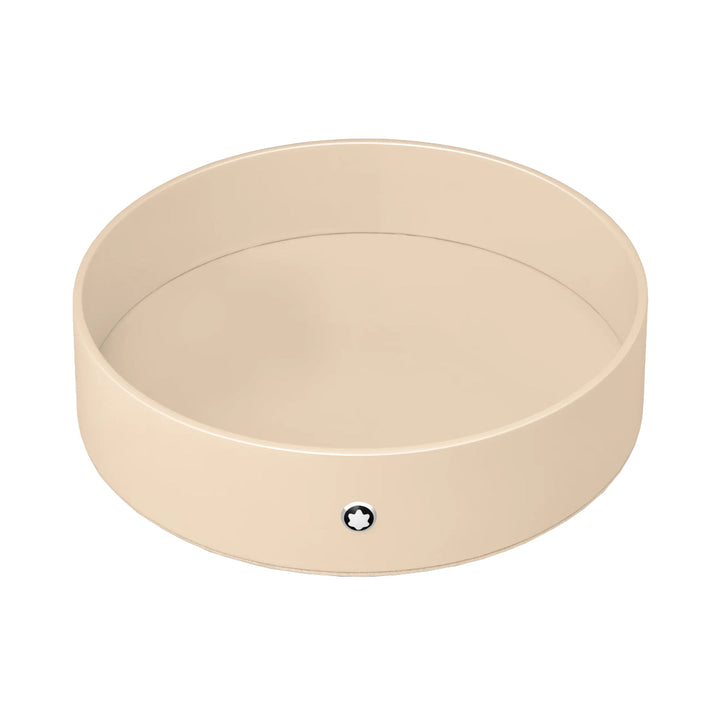 Plateau de bureau rond laqué en teinte ivoire Montblanc (grand)