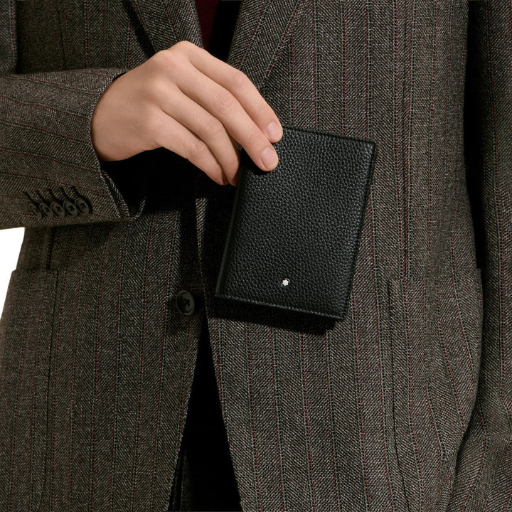 Porte-Passeport Montblanc en Cuir Grainé Noir
