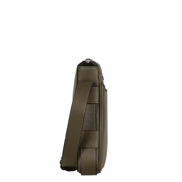 Sac bandoulière vertical en cuir Montblanc Sartorial Kaki
