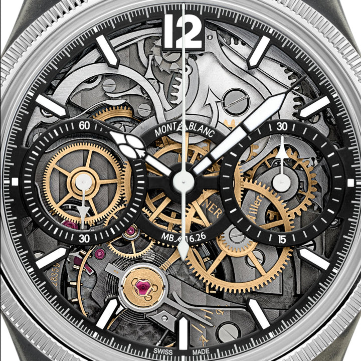 Montre Montblanc 1858 The Unveiled Secret Minerva Monopusher Chronograph Limited Edition - 88 pièces
