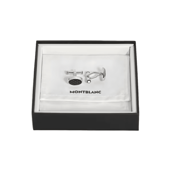 Boutons de manchetteMontblancBoutons de manchette ovales Montblanc Meisterstück avec Incrustation Géométrique en Laque