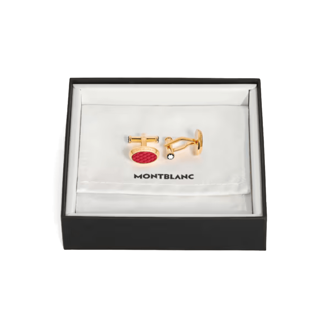 Boutons de manchetteMontblancBoutons de manchette ovales Montblanc Meisterstück avec Incrustation Géométrique en Laque