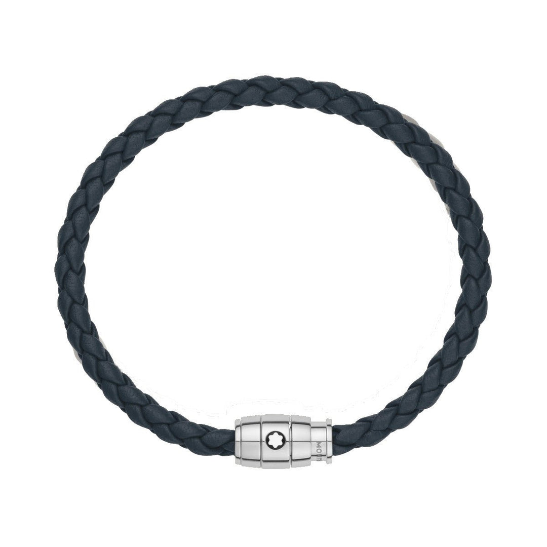 Bracelet hommeMontblancBracelet large Montblanc cuir souple bleu d’AvioS