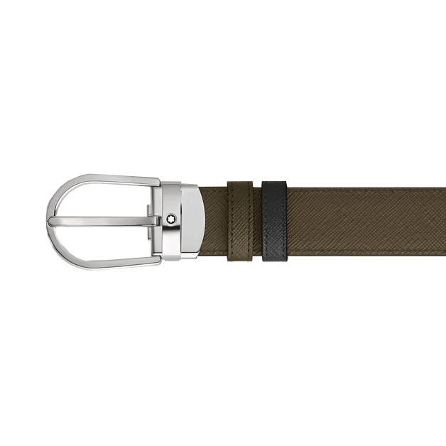 Ceinture hommeMontblancCeinture réversible motif fer à cheval 30 mm en cuir Montblanc Sartorial
