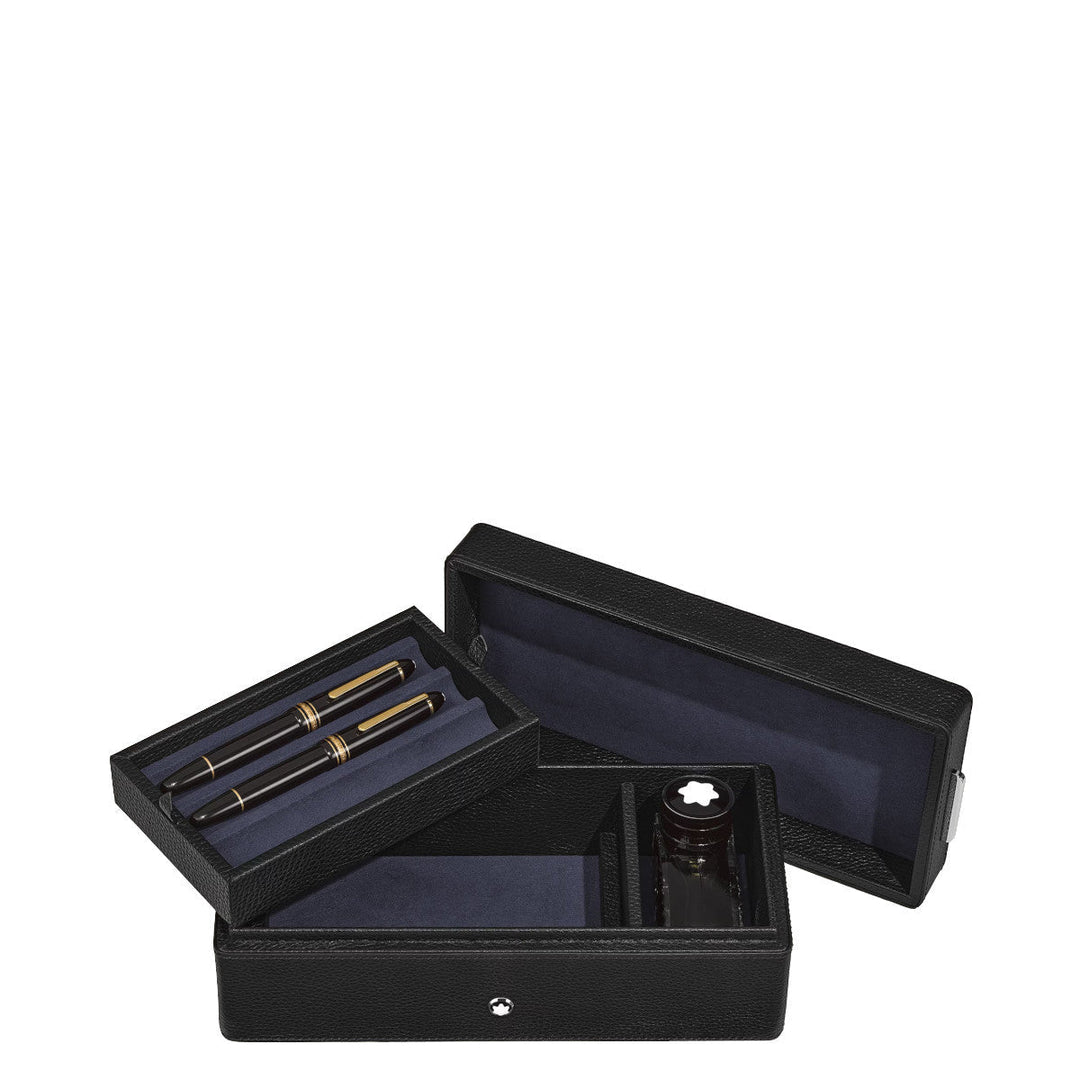 Coffret pour stylosMontblancBoîte à Stylos Montblanc en Cuir Grainé Noir