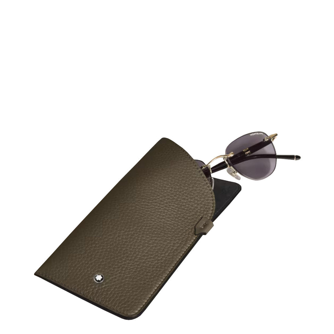 Étui à Lunettes Montblanc en Cuir Grainé Kaki
