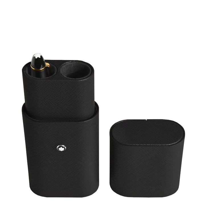Étui pour 2 Instruments d'Écriture Montblanc en Cuir Sartorial Noir
