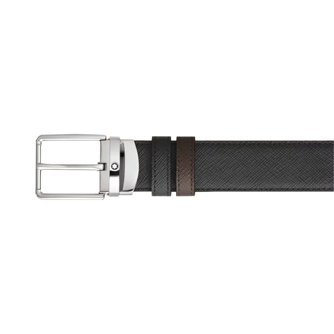 Ceinture réversible motif fer à cheval 30 mm en cuir Montblanc Sartorial ébène