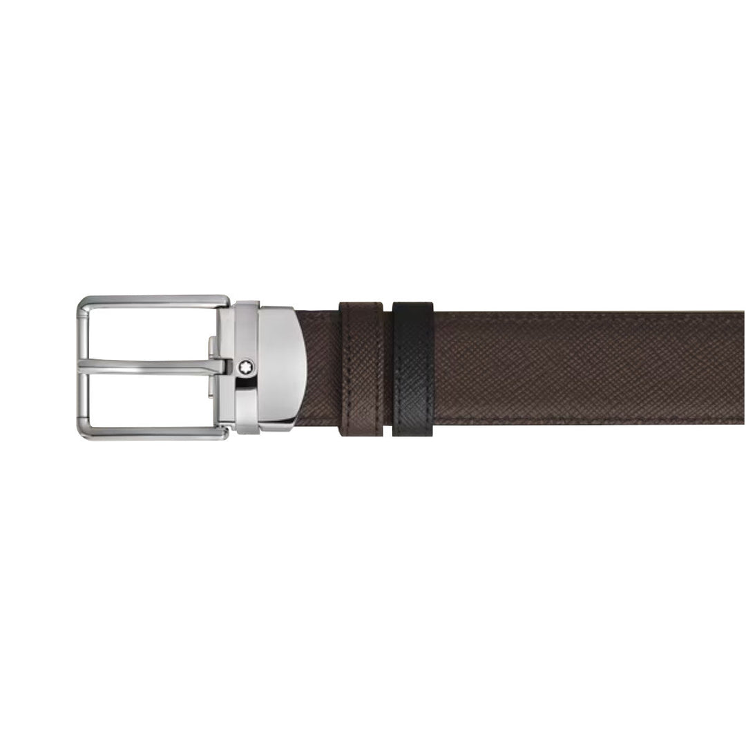 Ceinture réversible motif fer à cheval 30 mm en cuir Montblanc Sartorial ébène