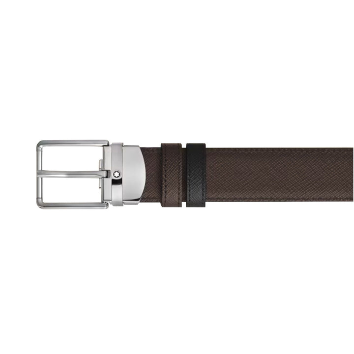 Ceinture réversible motif fer à cheval 30 mm en cuir Montblanc Sartorial ébène