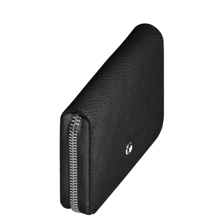 Mini Portefeuille Montblanc 2cc Zippé en Cuir Sartorial Noir