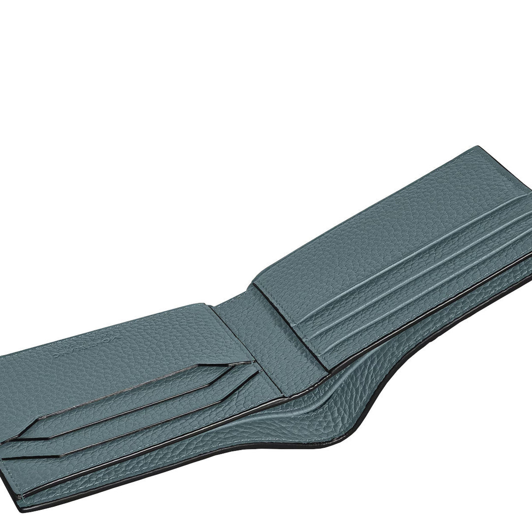 Portefeuille 6cc Montblanc Grainé Bleu