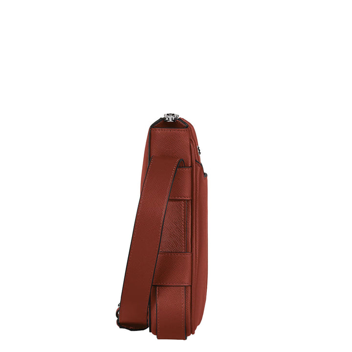 Sac Messenger vertical en cuir Montblanc Sartorial Rouge