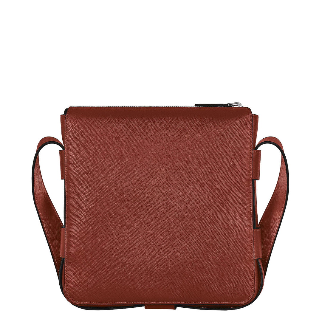 Sac Messenger vertical en cuir Montblanc Sartorial Rouge