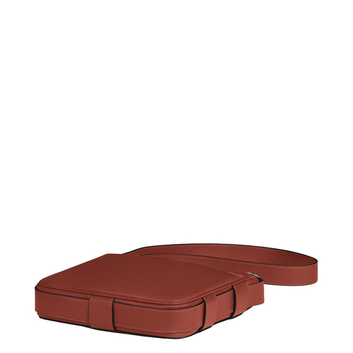 Sac Messenger vertical en cuir Montblanc Sartorial Rouge