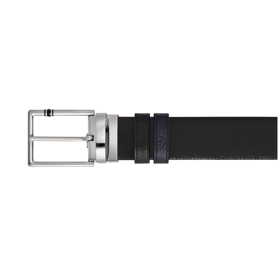 Ceinture Réversible 30 mm à boucle Rectangulaire Montblanc Meisterstück en Cuir Grainé Bleu