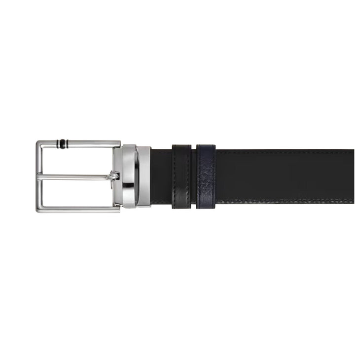 Ceinture Réversible 30 mm à boucle Rectangulaire Montblanc Meisterstück en Cuir Grainé Bleu