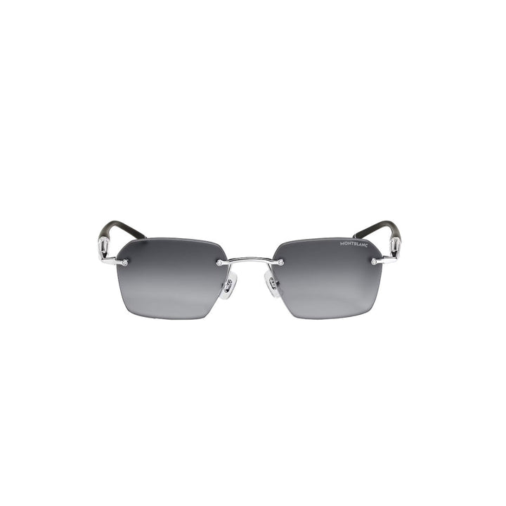 Lunettes de soleilMontblancLunettes de Soleil Rectangulaires Montblanc à Monture Métal Argenté